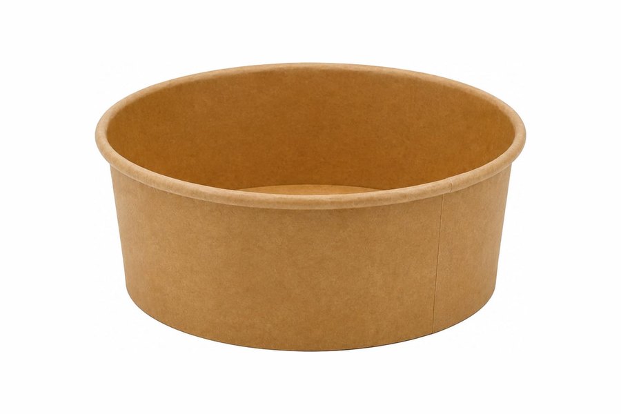 Natural kraft paper salad bowls