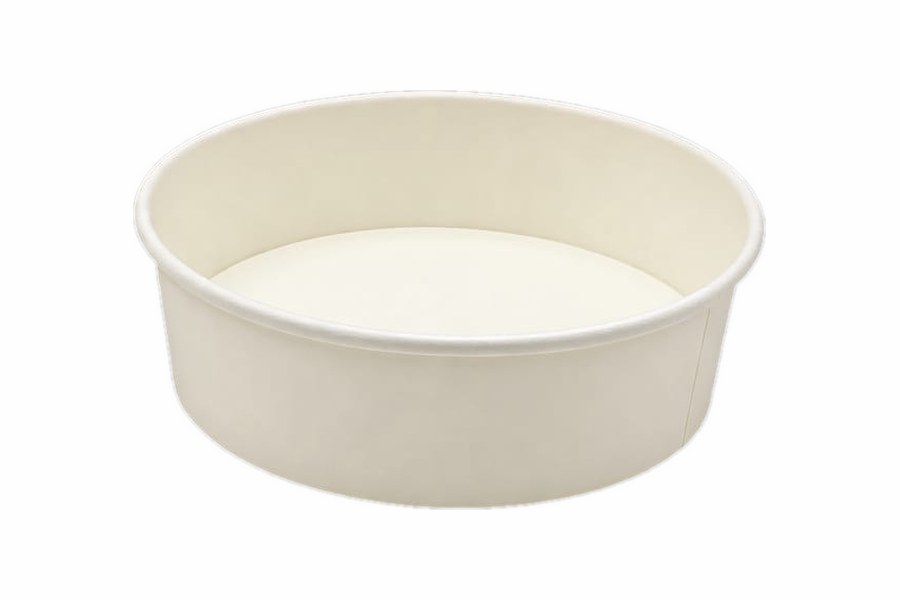 White paper salad bowl